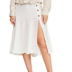 Womens Poppy Slit Button-Down Maxi Skirt